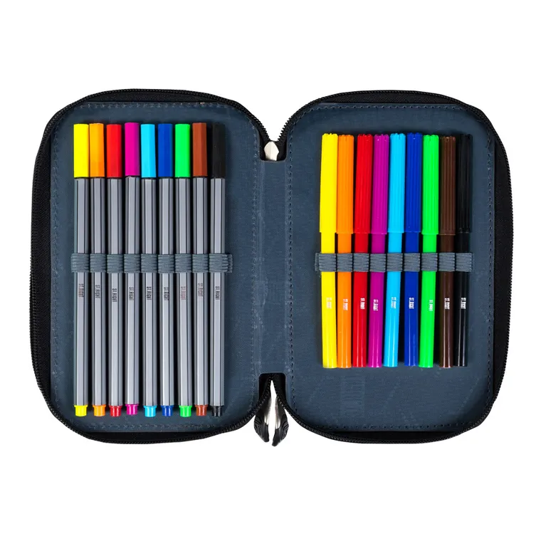 St.Right, piórnik rozkładany, potrójny, z wyposażeniem, Moro