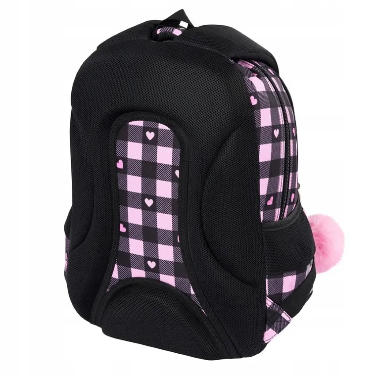 St.Right, plecak szkolny, 3-komorowy, Pink Checkered