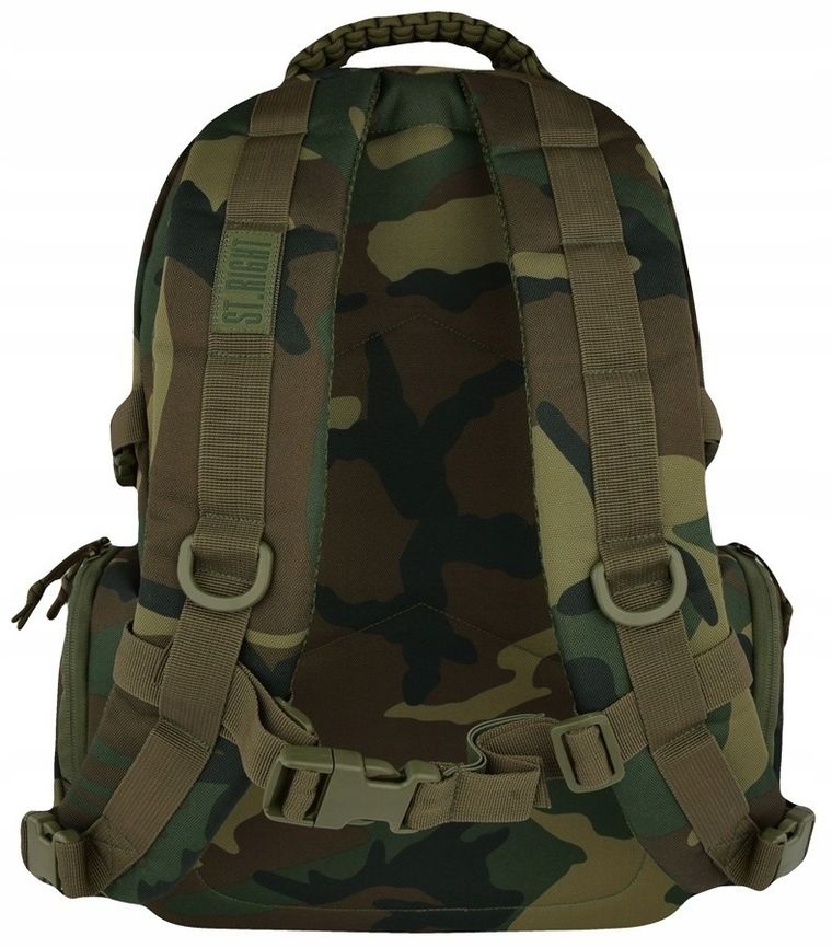 St.Right, plecak szkolny, 4-komorowy, Military Woodland