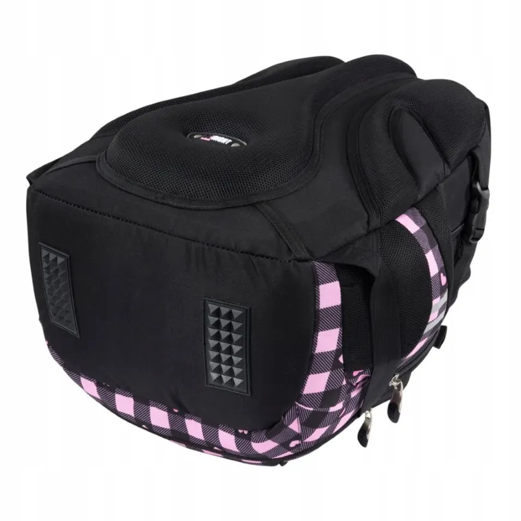 St.Right, plecak szkolny, 4-komorowy, Pink Checkered