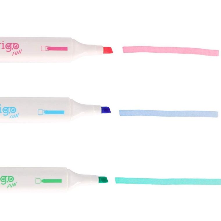 Strigo, kapibara, zakreślacze i stempelki na rolce, 2w1, 3 szt.