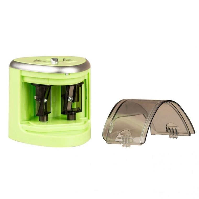 Strigo, temperówka elektryczna, 2 ostrza, jasnozielona