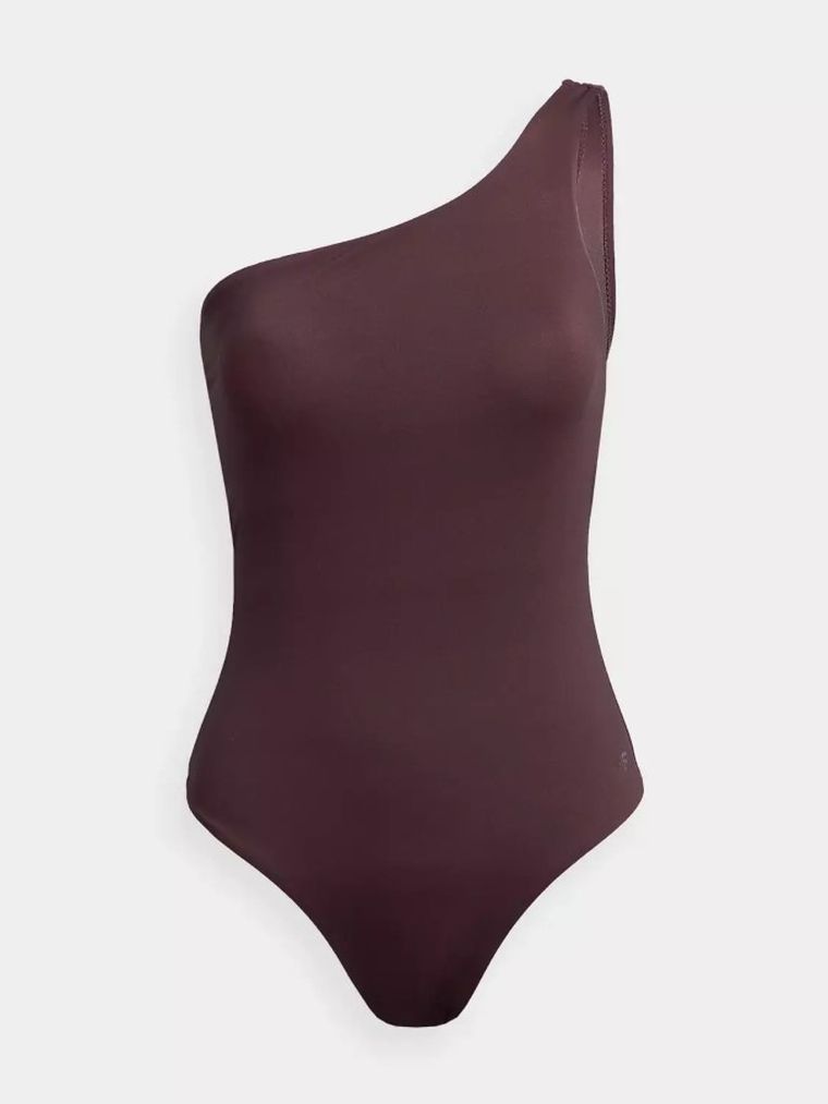 Strój kąpielowy damski jednoczęściowy, brązowy, 4F