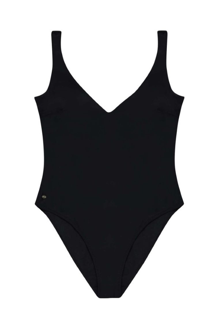 Strój kąpielowy damski jednoczęściowy, czarny, Moodo