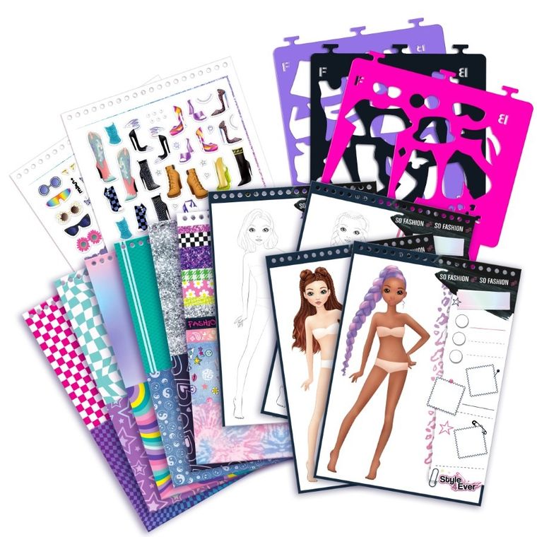 Style4Ever, Projekt Moda, Szkicownik, zestaw kreatywny z naklejkami