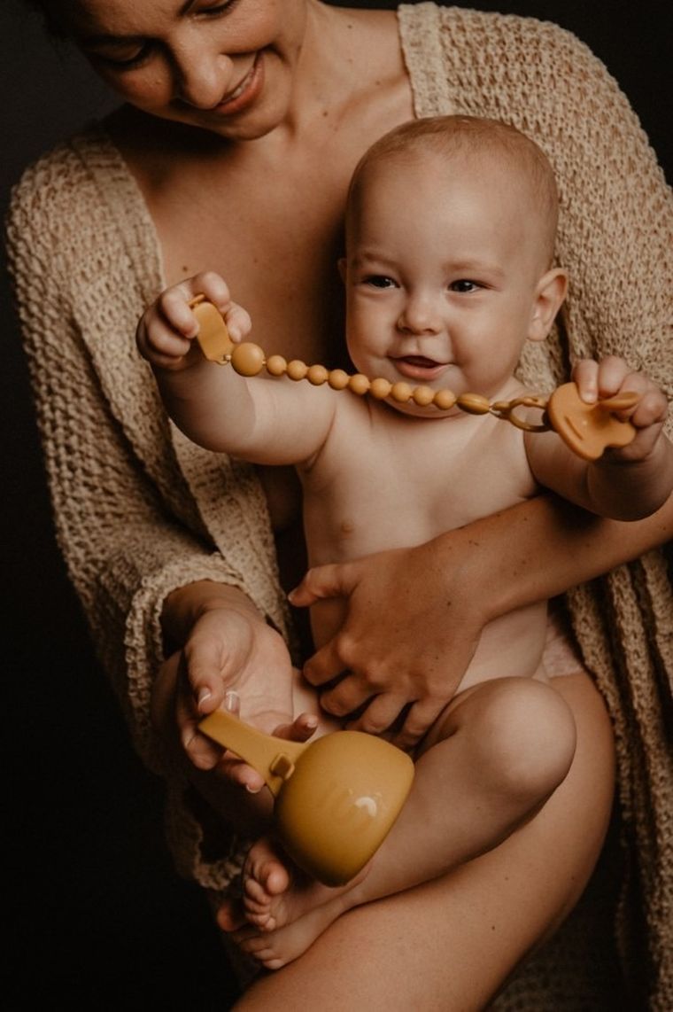 Suavinex, silikonowy klips do smoczka, zielony