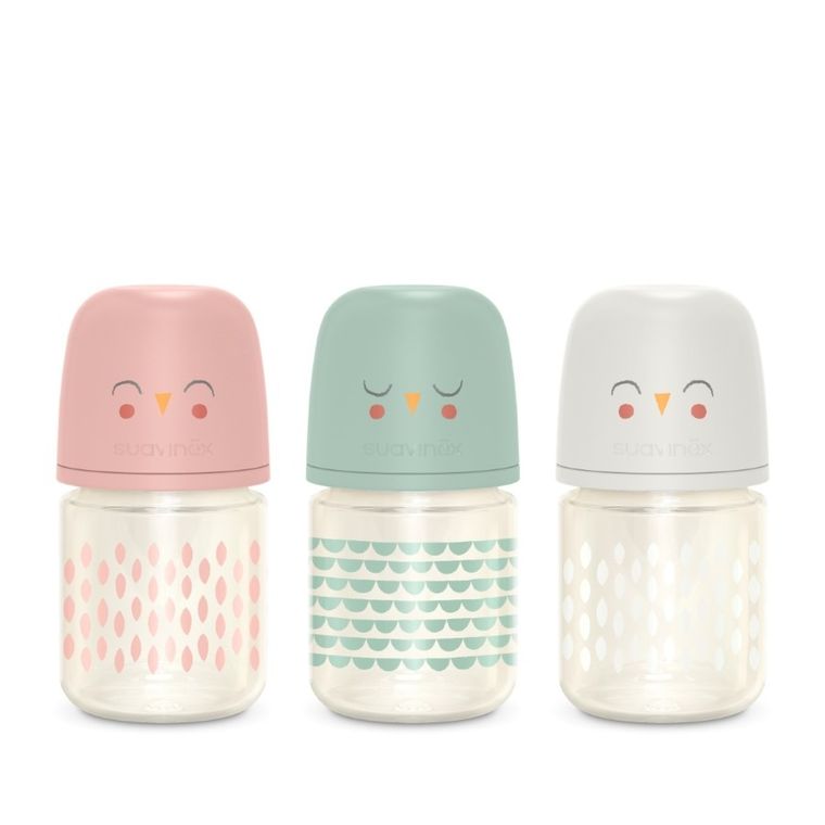 Suavinex, SX Pro, Bonhomia, Sowa, butelka szklana, przepływ wolny, mięta, 120 ml