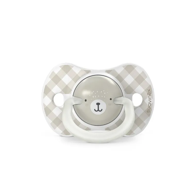 Suavinex, SX Pro, Wild & Free, smoczek fizjologiczny, beżowy, świecący, 6-18 m, 2 szt.