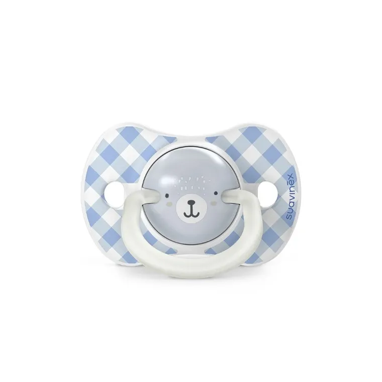 Suavinex, SX Pro, Wild & Free, smoczek fizjologiczny, niebieski, świecący, 0-6 m, 2 szt.