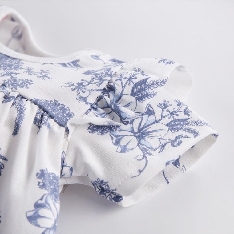 Sukienka body dziewczęca z krótkim rękawem, biała, Eevi