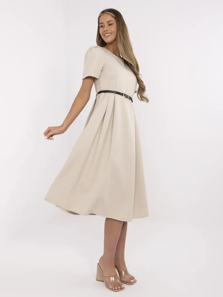 Sukienka damska, beżowa, Italy Moda