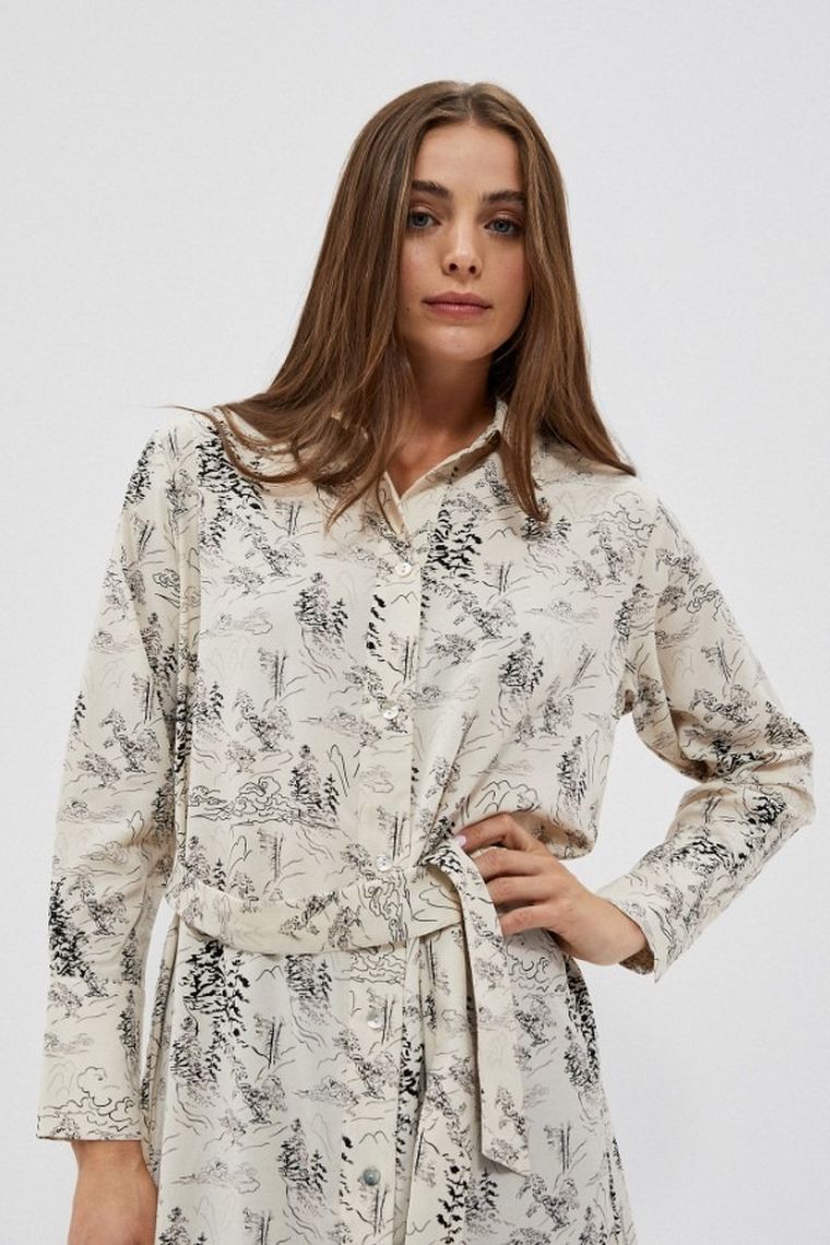 Sukienka damska, beżowa, Moodo