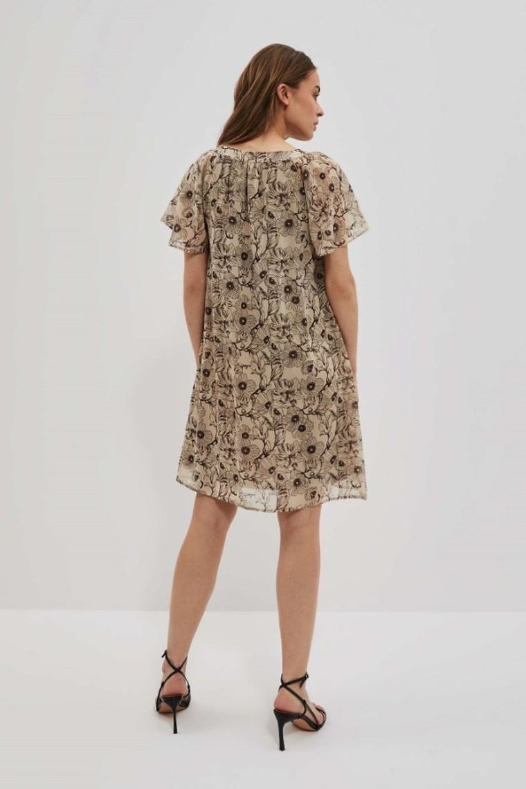 Sukienka damska, beżowa, Moodo