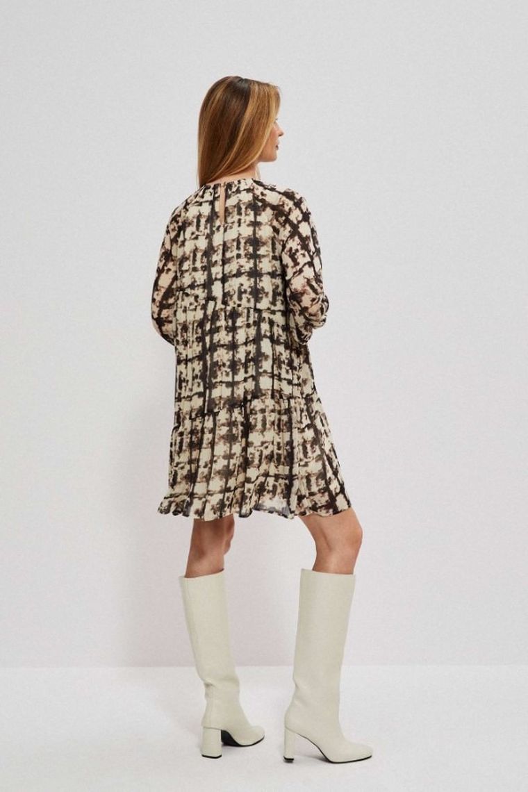 Sukienka damska, beżowa, Moodo