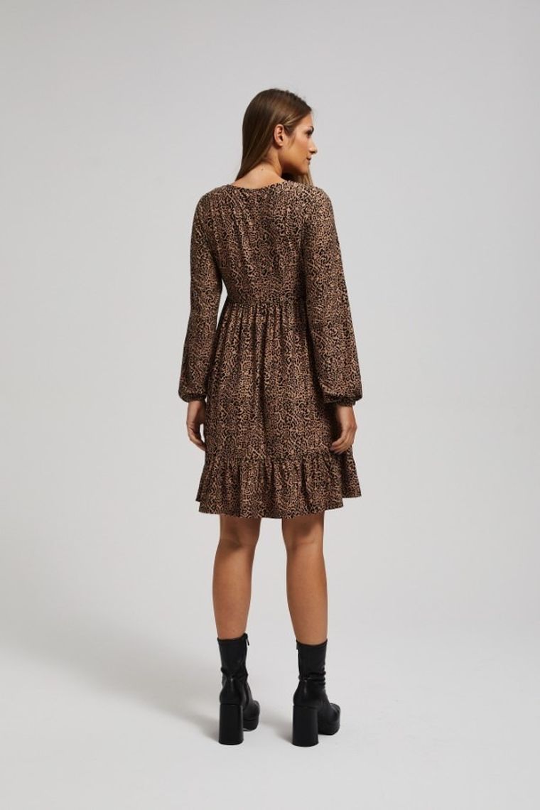 Sukienka damska, beżowa, Moodo