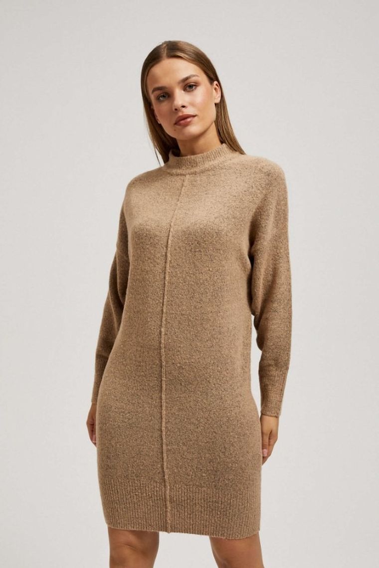 Sukienka damska, beżowa, Moodo