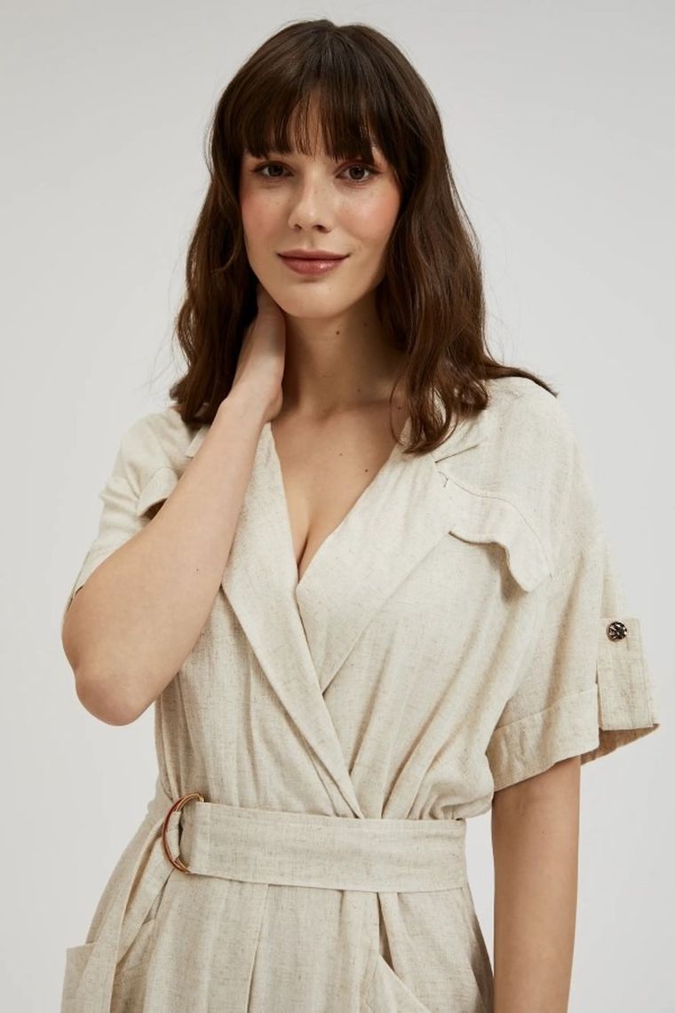 Sukienka damska, beżowa, Moodo