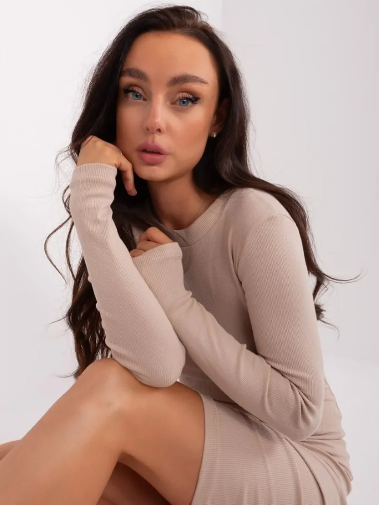 Sukienka damska, beżowa, Rue Paris