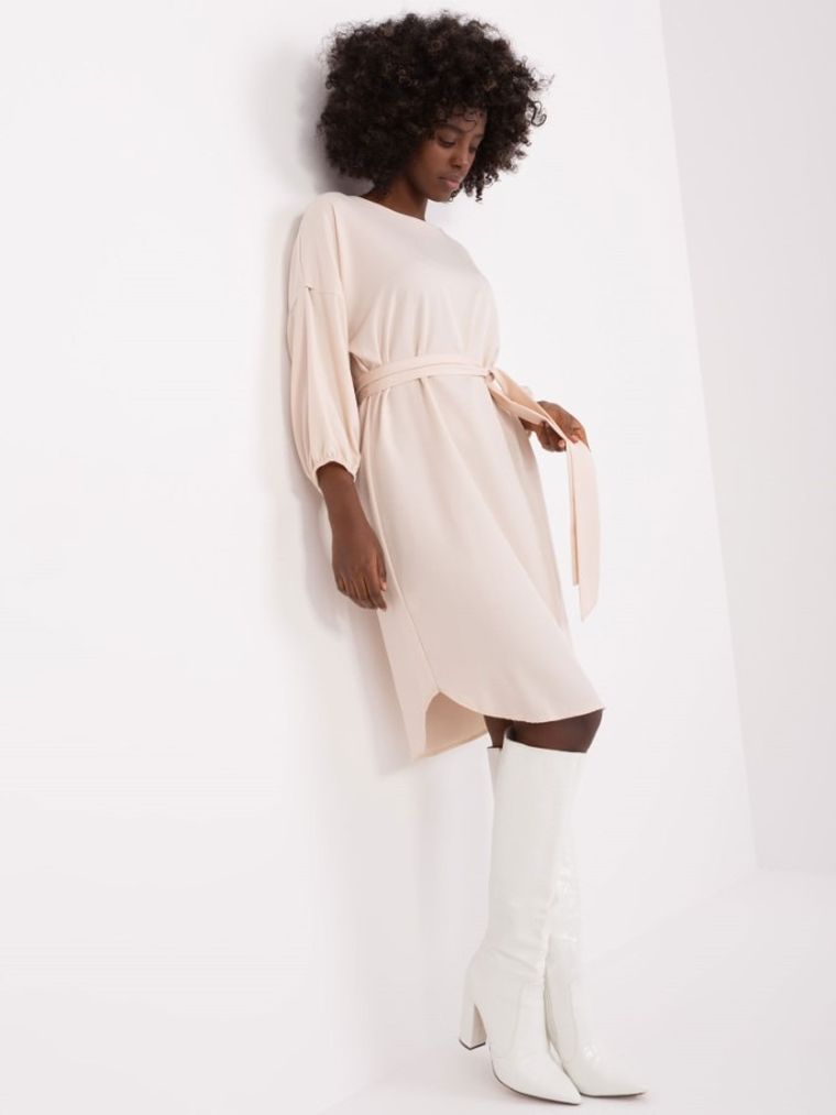 Sukienka damska, beżowa, Rue Paris