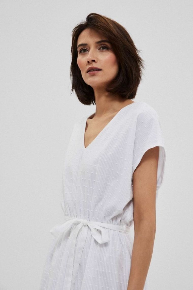 Sukienka damska, biała, Moodo