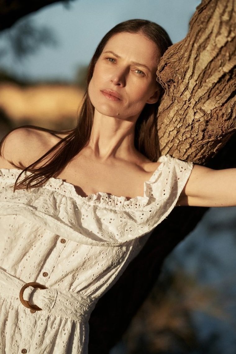 Sukienka damska, biała, Moodo