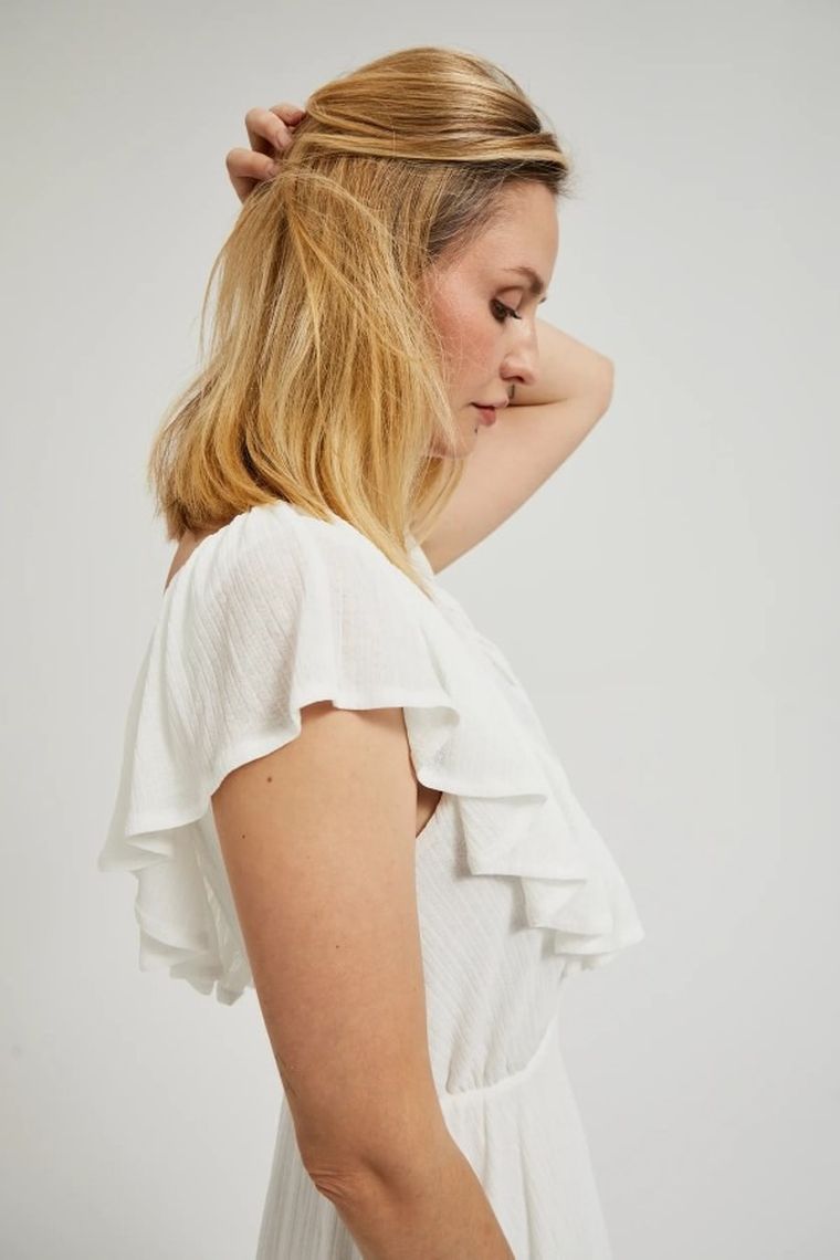 Sukienka damska, biała, Moodo