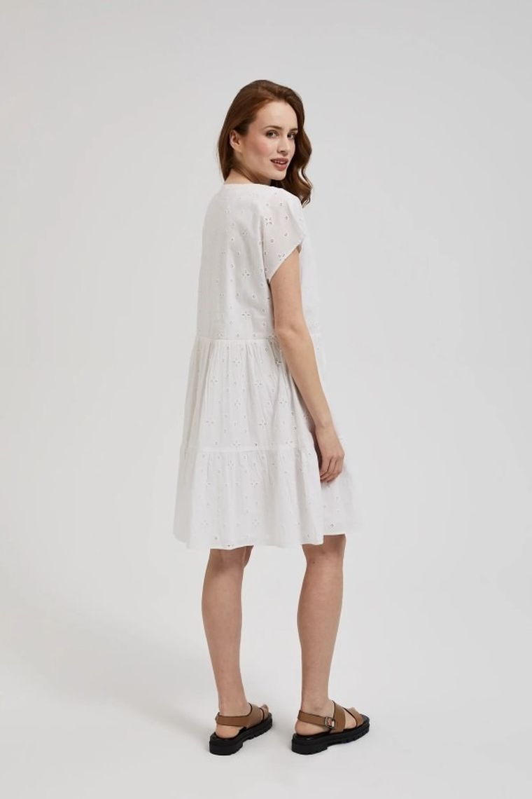 Sukienka damska, biała, Moodo