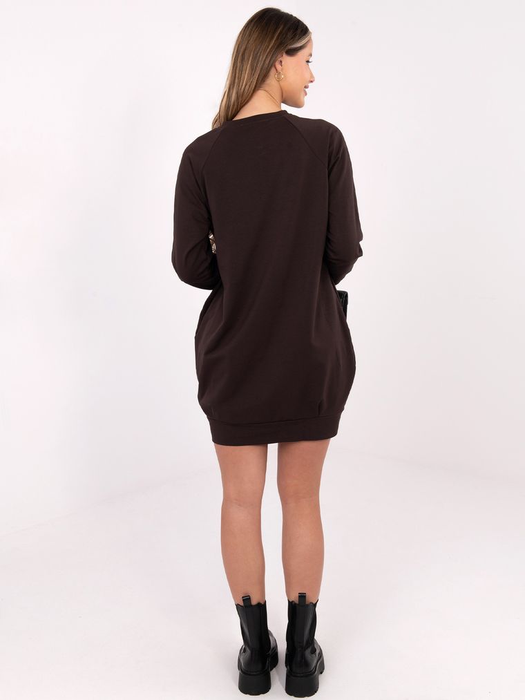 Sukienka damska, brązowa, Basic Feel Good