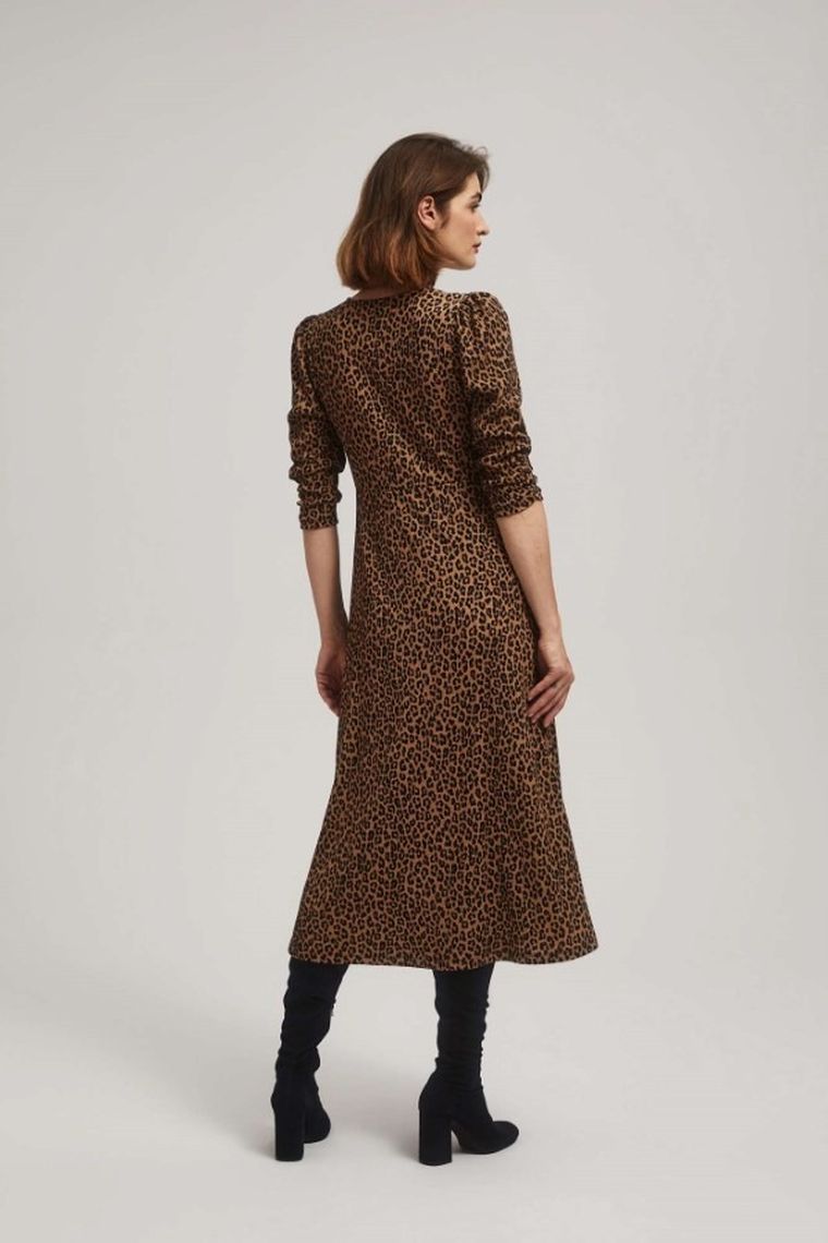 Sukienka damska, brązowa, Moodo