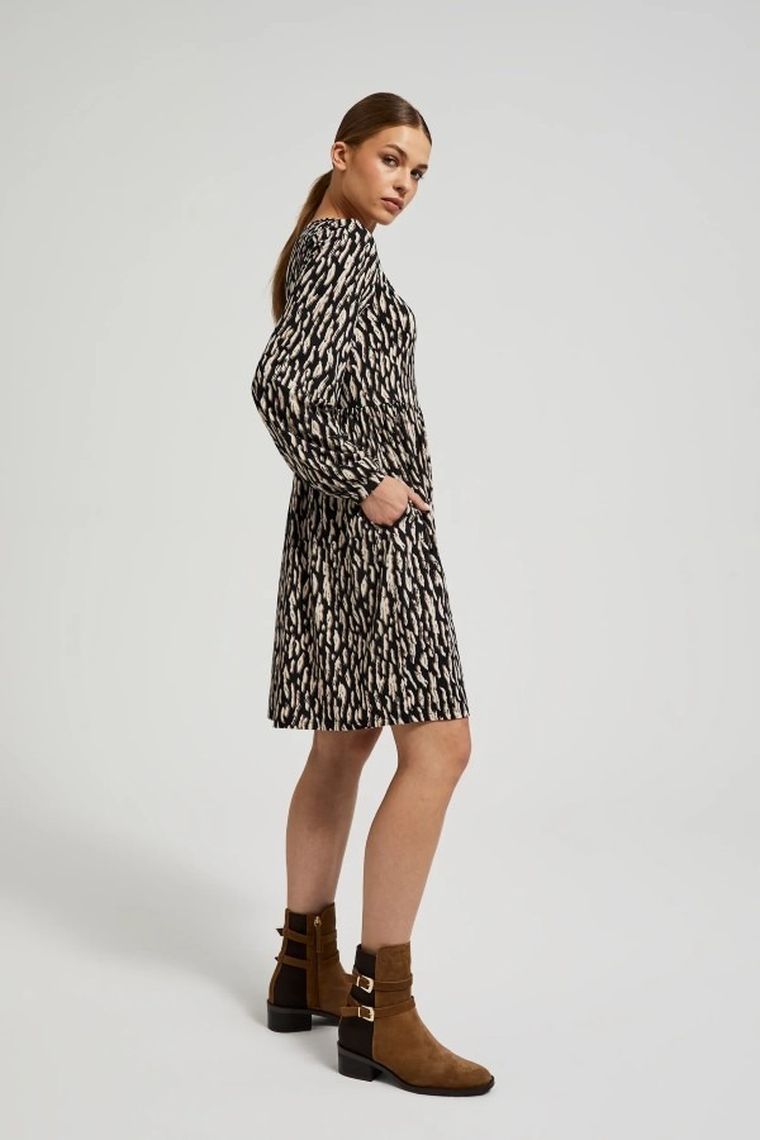 Sukienka damska, brązowa, Moodo