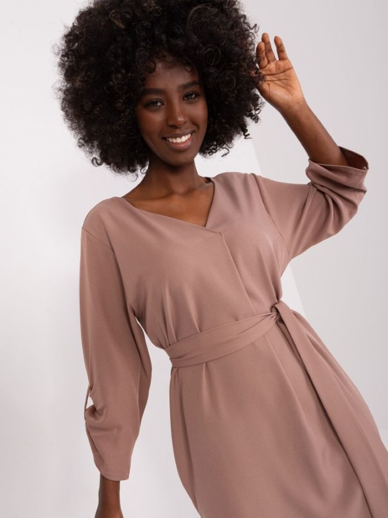 Sukienka damska, brązowa, Rue Paris