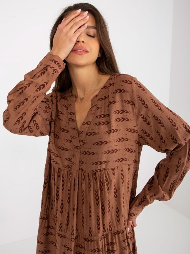 Sukienka damska, brązowa, Sublevel