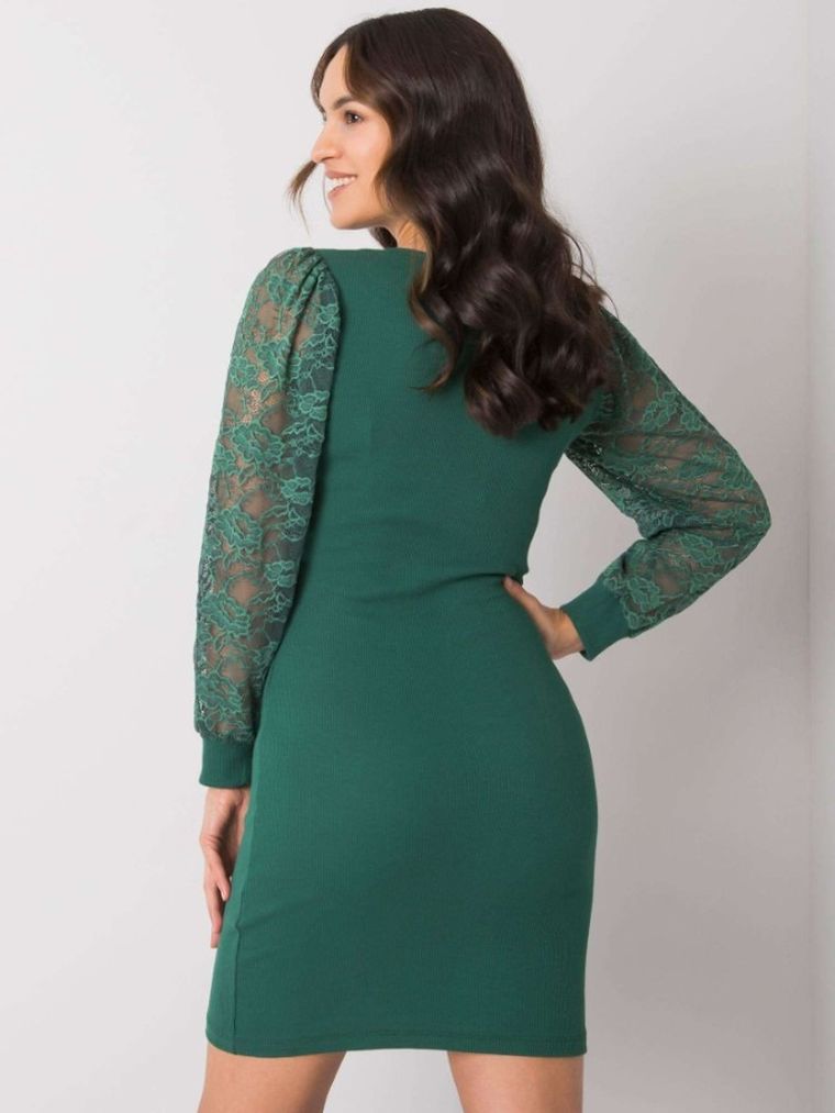 Sukienka damska, ciemnozielona, Rue Paris