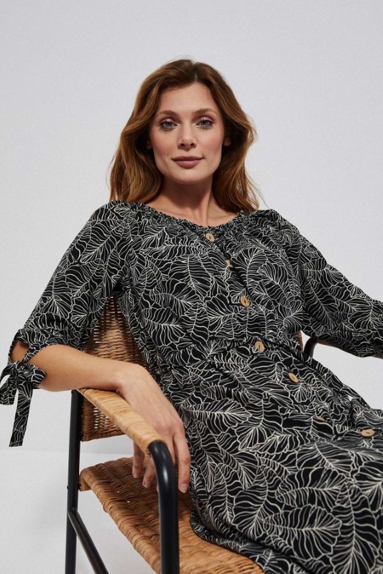 Sukienka damska, czarna, Moodo