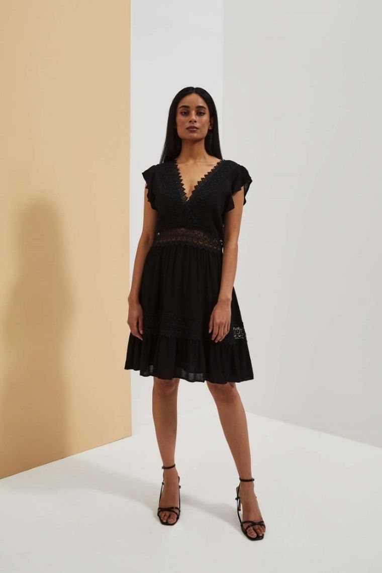 Sukienka damska, czarna, Moodo