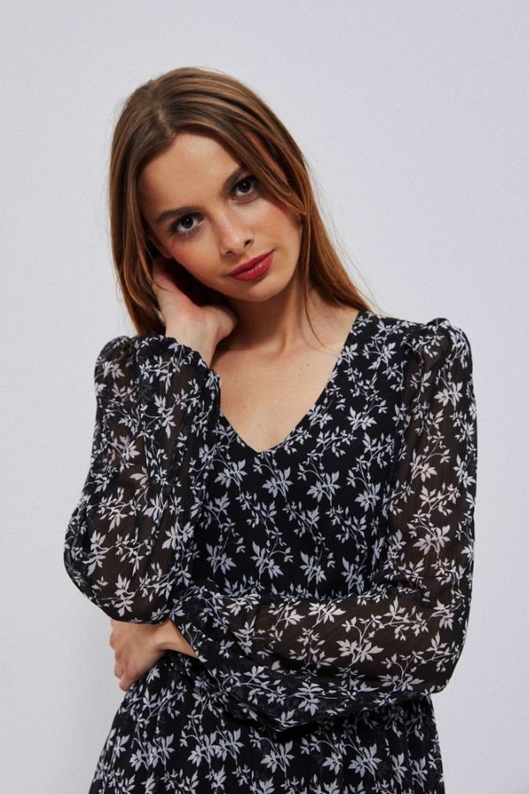 Sukienka damska, czarna, Moodo