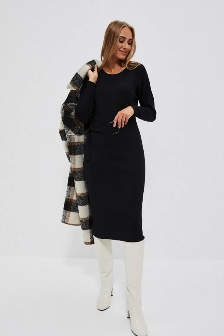 Sukienka damska, czarna, Moodo