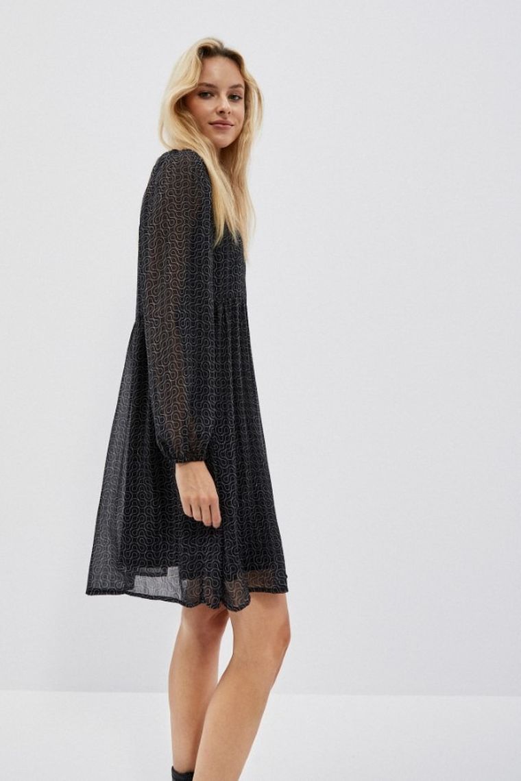 Sukienka damska, czarna, Moodo