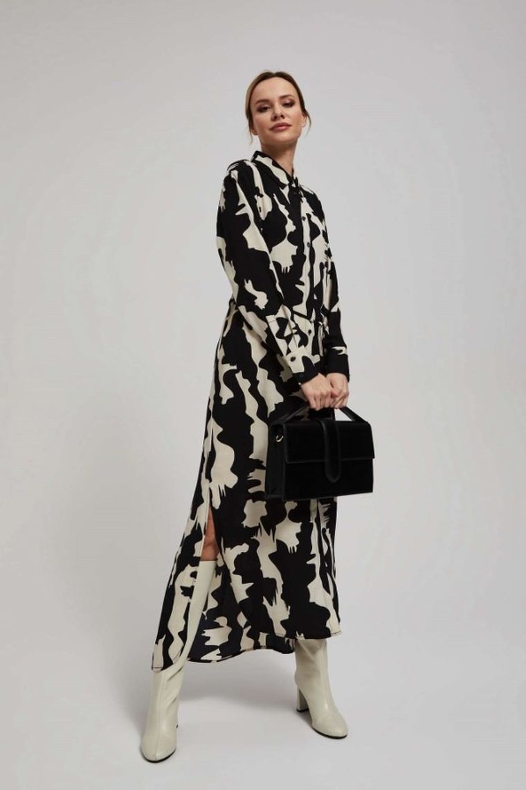 Sukienka damska, czarna, Moodo