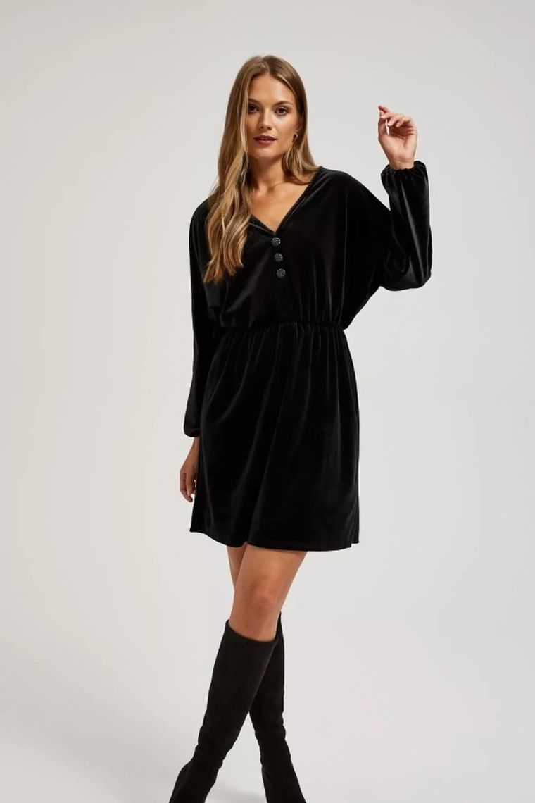 Sukienka damska, czarna, Moodo