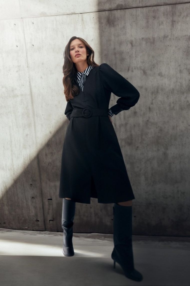 Sukienka damska, czarna, Moodo