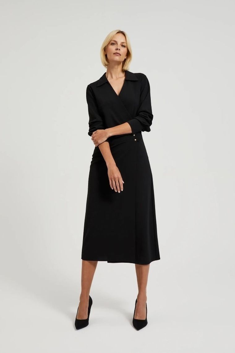 Sukienka damska, czarna, Moodo