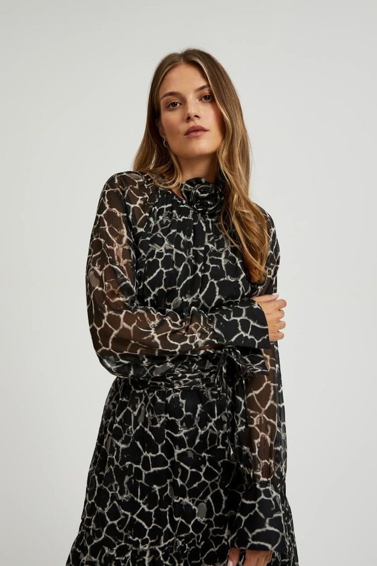 Sukienka damska, czarna, Moodo