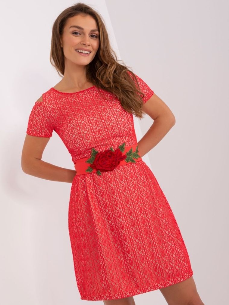 Sukienka damska, czerwona, Lakerta