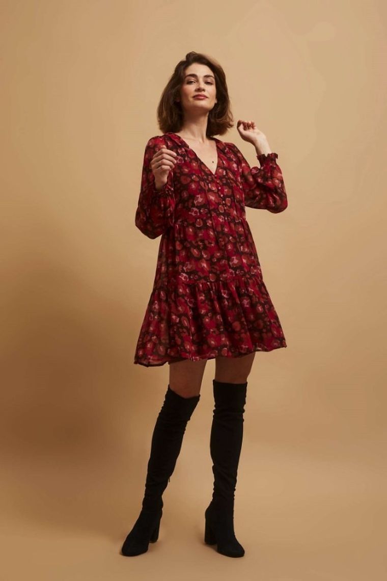 Sukienka damska, czerwona, Moodo