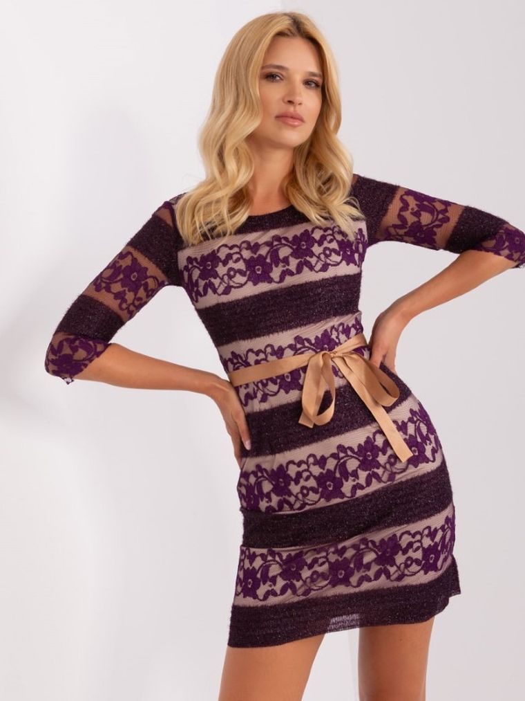 Sukienka damska, fioletowa, Lakerta