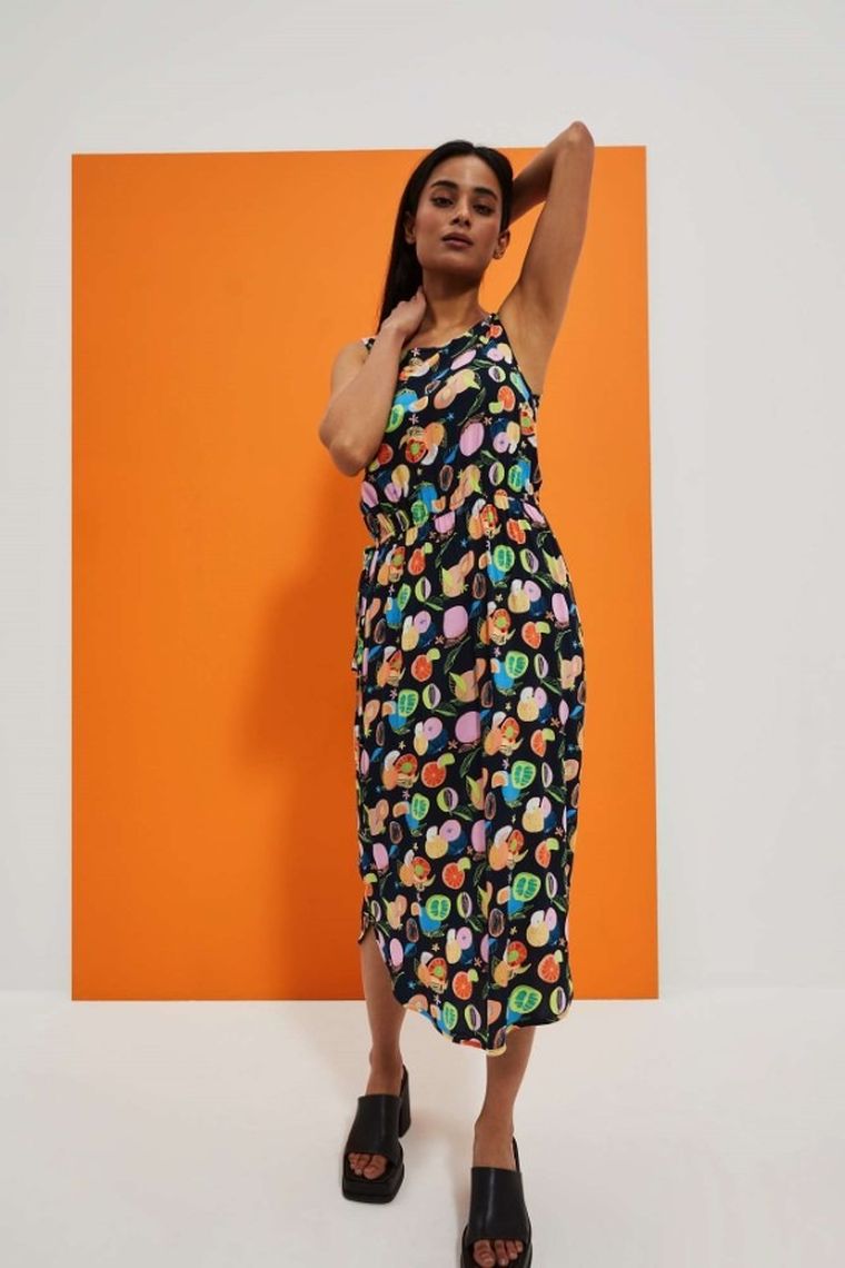 Sukienka damska, granatowa, Moodo