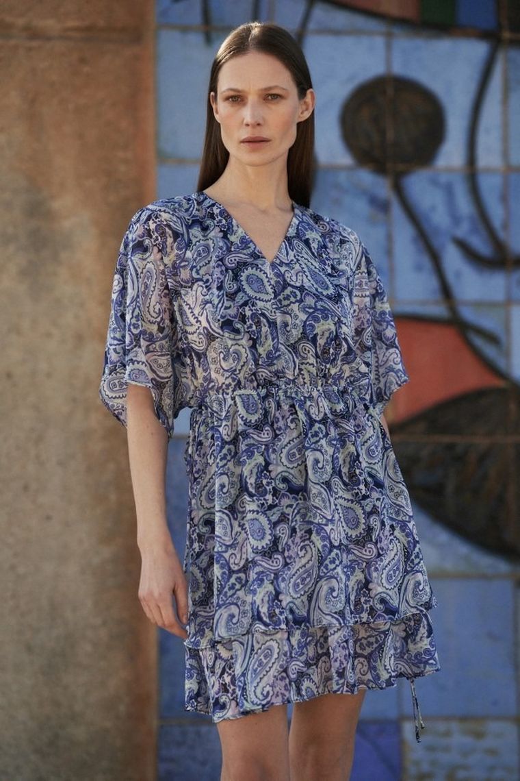 Sukienka damska, granatowa, Moodo