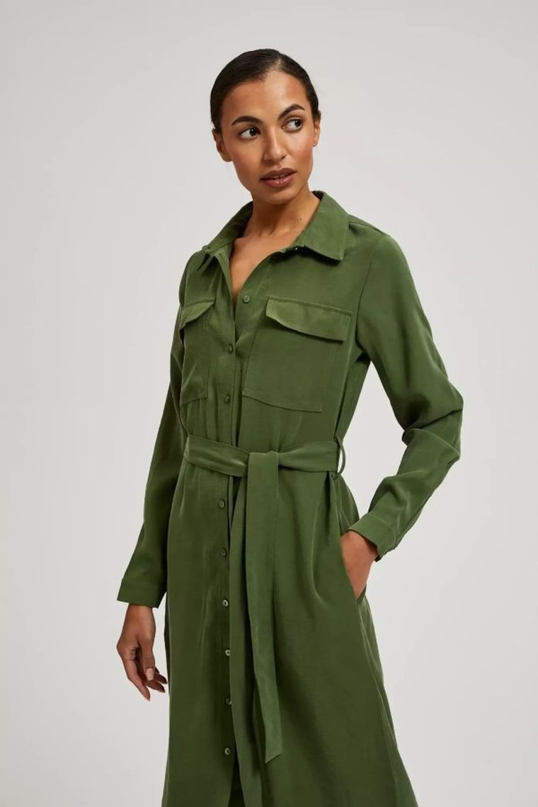 Sukienka damska, khaki, Moodo