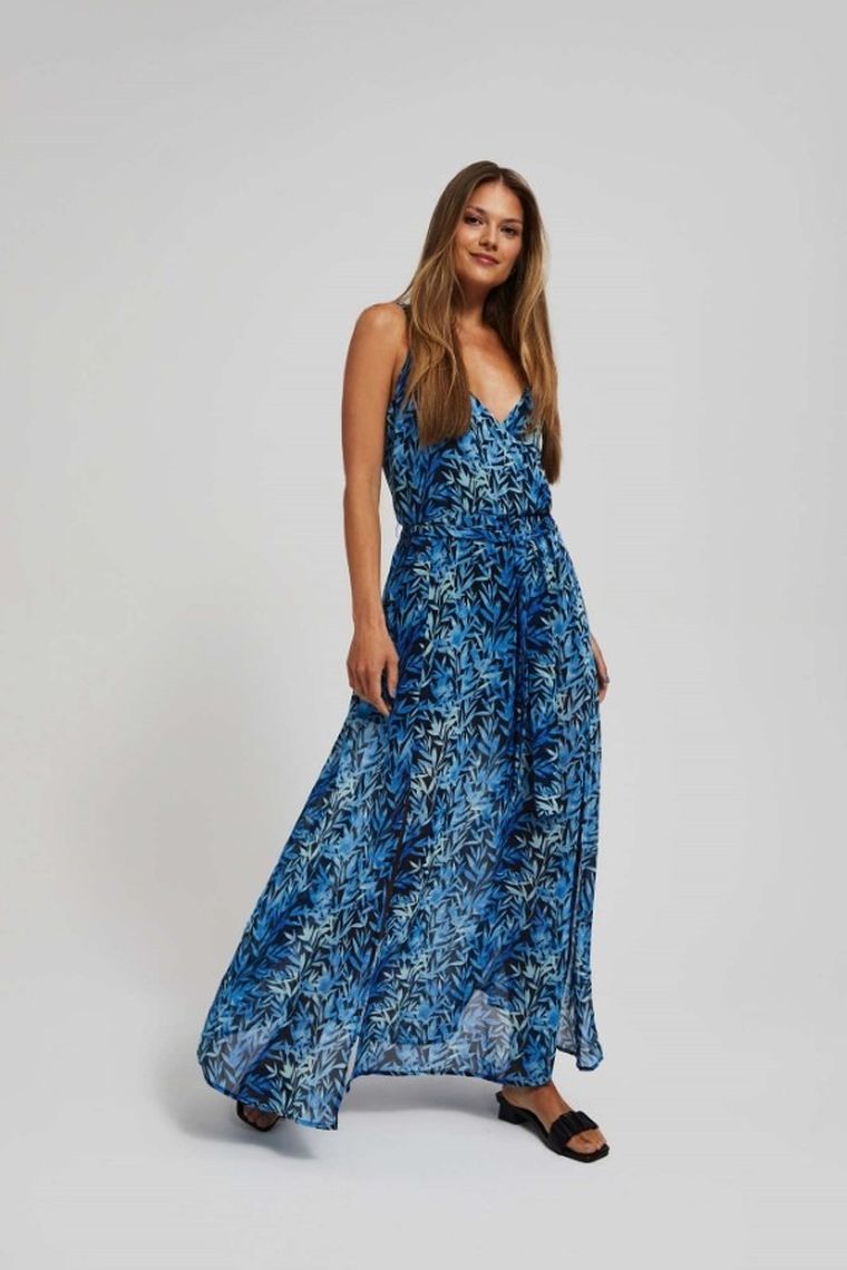 Sukienka damska, niebieska, Moodo